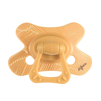 Difrax Smoczek uspokajający dla niemowląt, 12 mies.+, Okrągły, Apricot veins