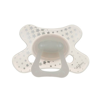 Difrax Smoczek uspokajający dla niemowląt, 6 mies.+, Okrągły, Świecący w nocy