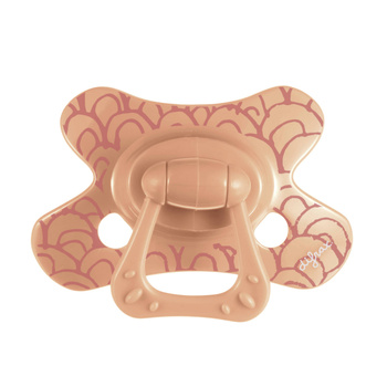 Difrax Smoczek uspokajający dla niemowląt, 12 mies.+, Okrągły, Peachy arches