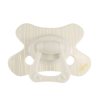 Difrax Smoczek uspokajający dla niemowląt, 6 mies.+, Okrągły, Popcorn lines