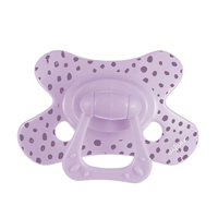 Difrax Smoczek uspokajający dla niemowląt, 6 mies.+, Okrągły, Lilac Dots