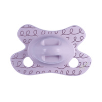Difrax Smoczek uspokajający dla wcześniaków i niemowląt do 2 mies., Okrągły, Lilac Curls